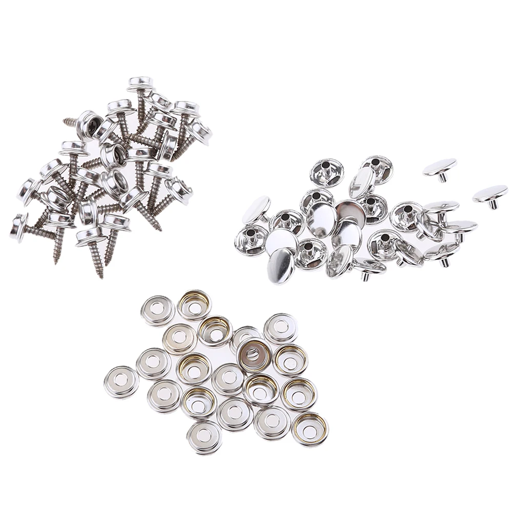 75Pcs Boat Canvas Cover Snap Button Socket Tent Fastener Tool 15mm Screw