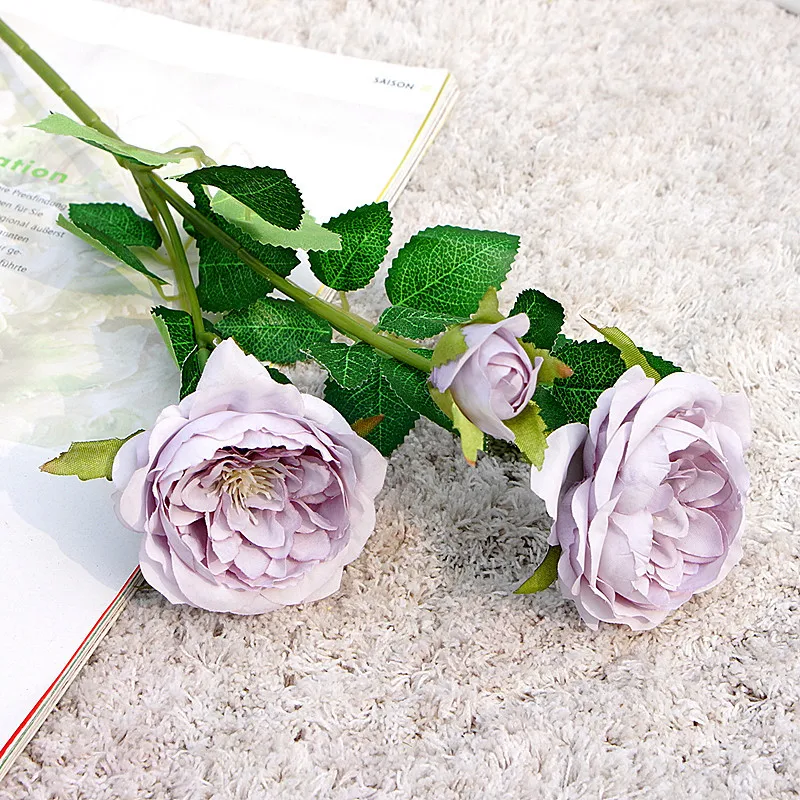 Короткие розы ветка шелковые искусственные цветы для украшения свадьбы Флорес Искусственные цветы домашний декор стола маленькая Роза