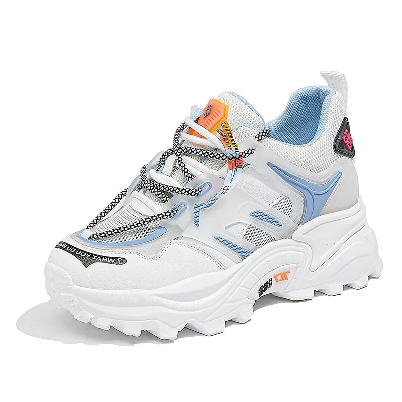 

Women's Sneakers 2021 Height Increasing Chunky Platforms White Casual Shoes Breathable All-match Summer Ladies Sports Sneakers