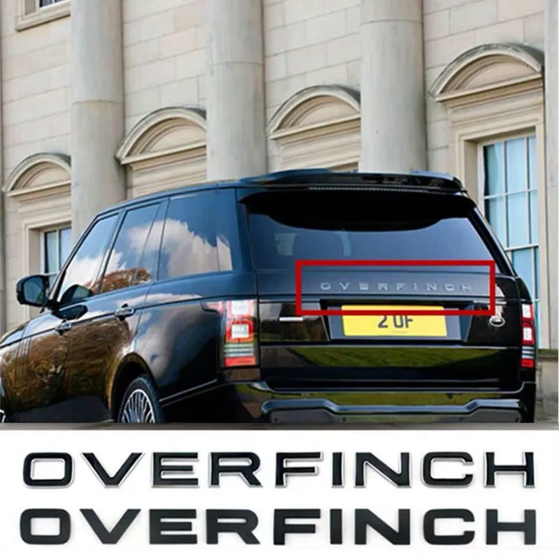 

Chrome Black Carbon Letters Emblem for Range Rover OVERFINCH Badge Car Styling Refitting Hood Rear Trunk Lower Bumper Sticker