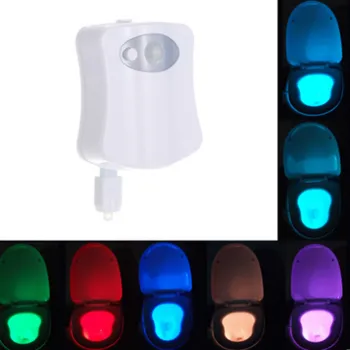 

Night Light Smart PIR Sensor Toilet Lamp 8 Colors Backlight Activated Toilet Bowl LED Luminaria Lamp Nightlight Night Light Lamp