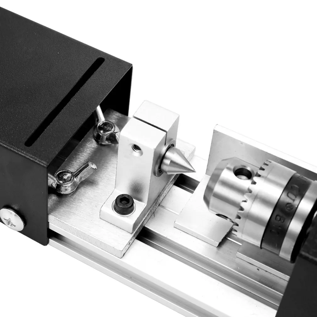 

New DC12-24V 100W Mini Lathe Beads Polished Machine Woodworking Lathe With Power Carving Cutter Wood Lathe EU/US Plug