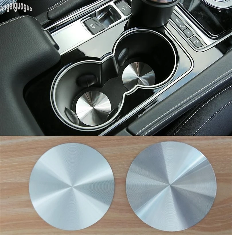 2 pcs/set Metal Car Cup Holder Cover Mat Trim Decoration Sequin Sticker For Volvo S60 V60 XC60 C30 accessories 58mm size Trim