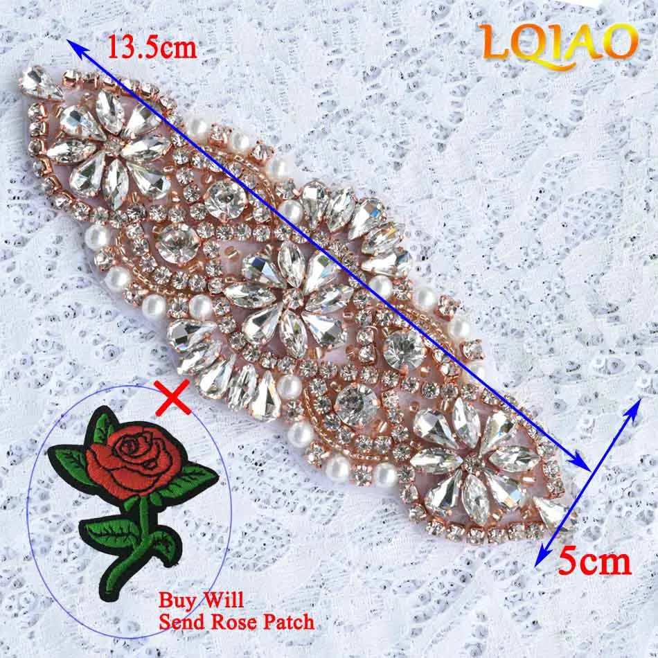 Display YS Rose Rhinestone Applique RA4003-004