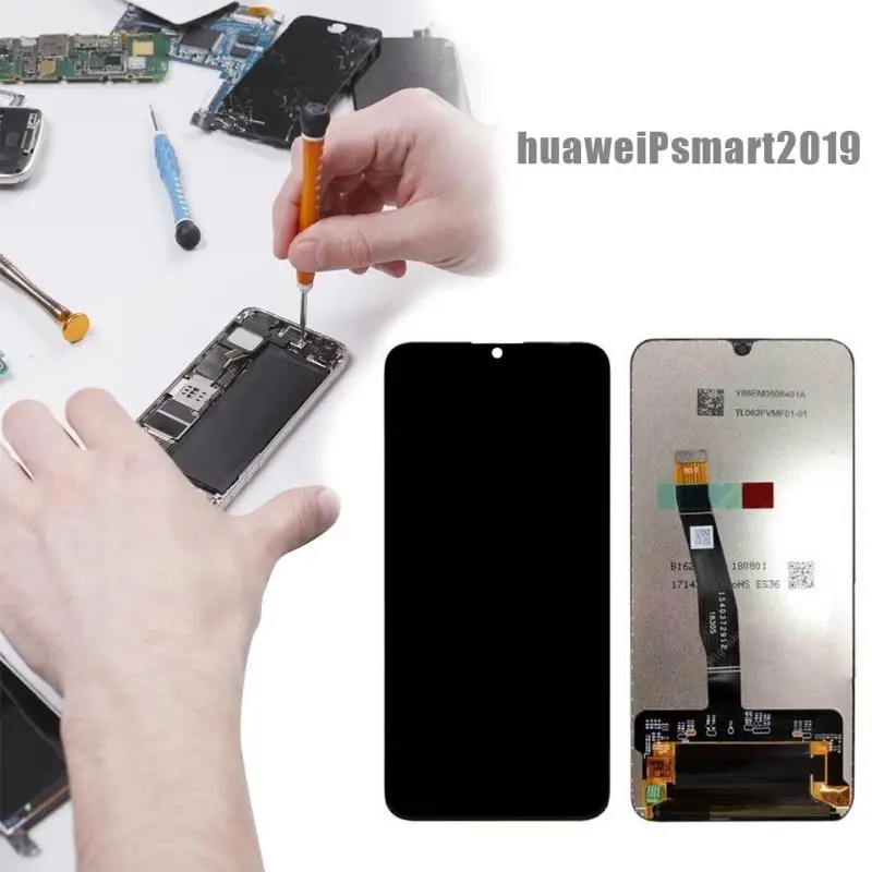 

LCD Touch Screen Flex Cable Display Surface Assembly for Huawei P Smart2019 Phone Screen Replacement with Tool Kits for Huawei P