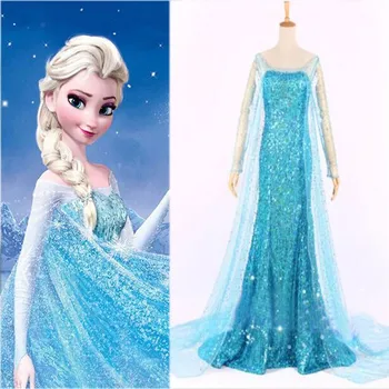 

Top Cheap Women Cosplay Snow Grow Elsa Dress Costume Halloween Cosplay Elsa Anna Costume Princess Ice Queen Elsa Coat Outfit