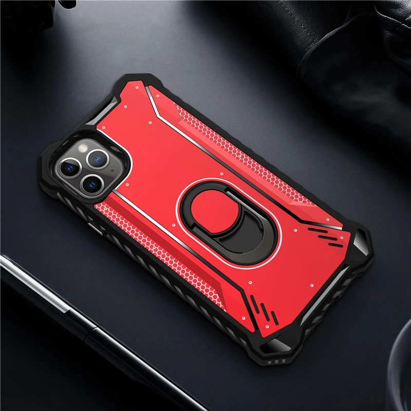 Противоударный металлический бронированный чехол, чехол для iPhone 11 Pro, прочный силиконовый чехол с кольцом, чехол для телефона для Apple iPhone 11 Pro Max, чехол