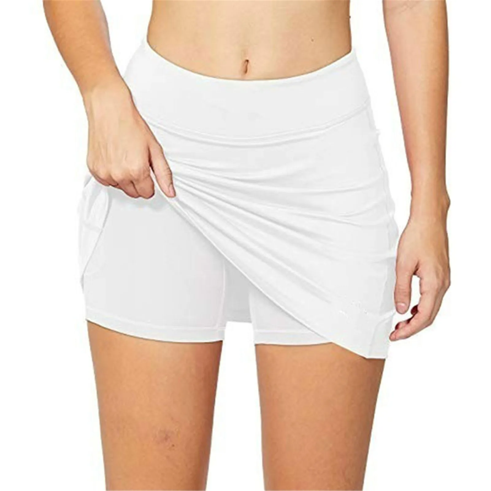 Women's Tennis Skirts Inner Shorts Elastic Sports Golves Skorts Phone Pockets NOV99