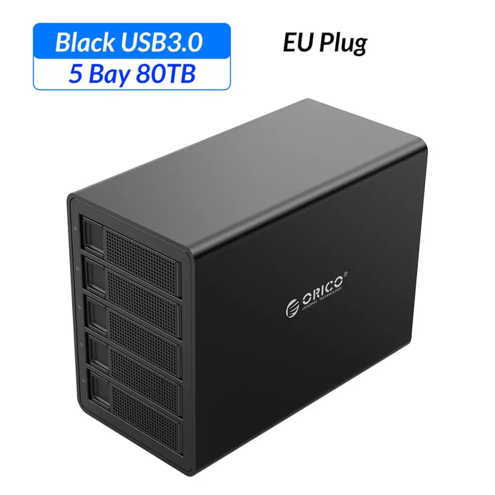 Black EU Plug Док-станция ORICO для жесткого диска предприятия 80 ТБ с двумя ЧИПАМИ 150 Вт встроенный жесткий диск чехол для 2,5 3,5 дюймовых жестких дисков HD SSD - Цвет: Black EU Plug