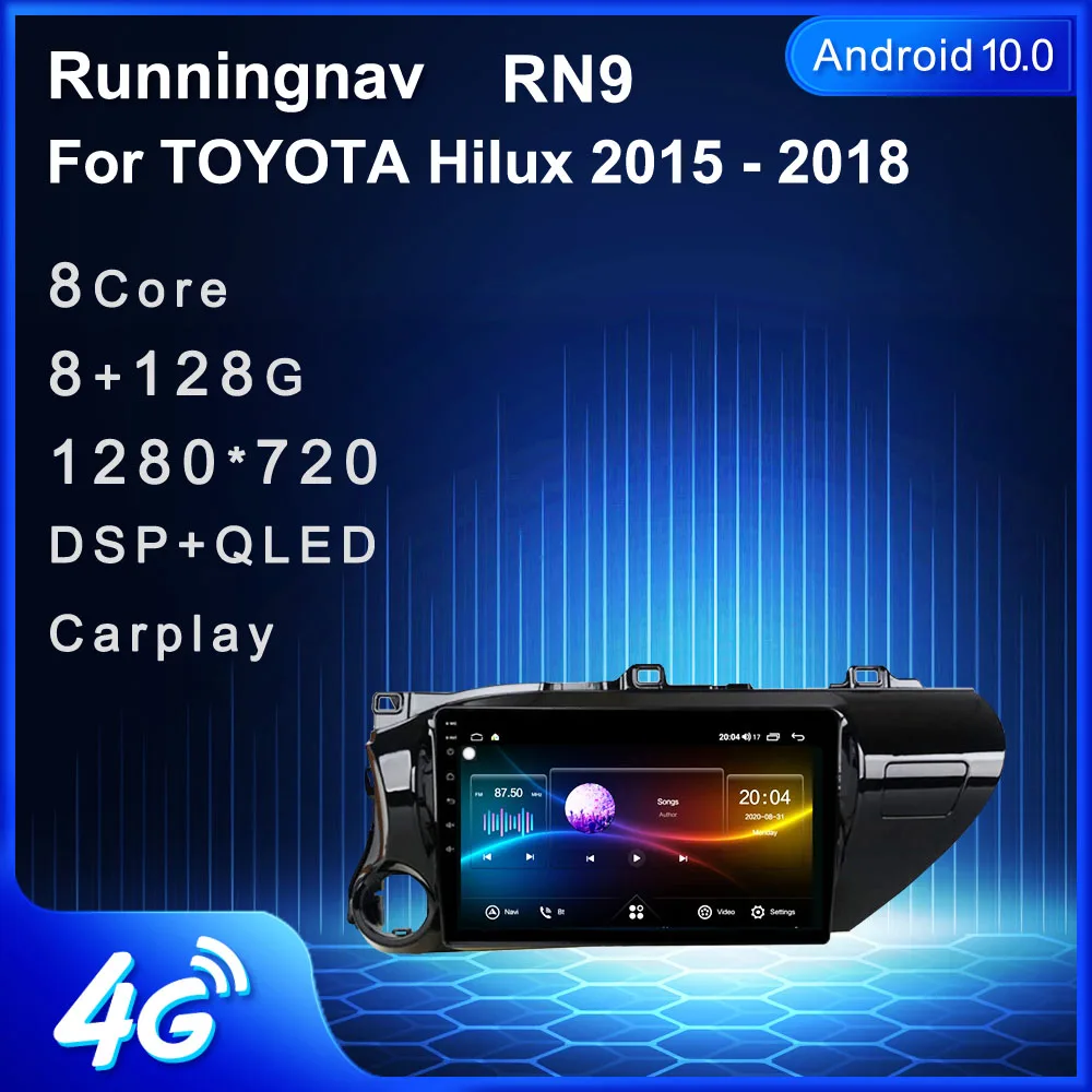 Runningnav для TOYOTA Hilux 2015 2016 2017 2018 автомобильное радио 2 Din Android мультимедийный