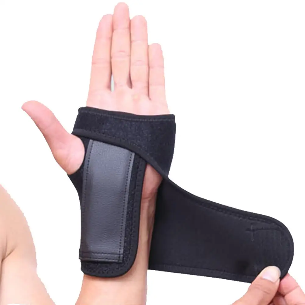 Wrist Bracer Hand Carpal Support Straps Wraps Breathable Adjustable Insert Steel Splint Fitness Training Braces Supports 1Pc