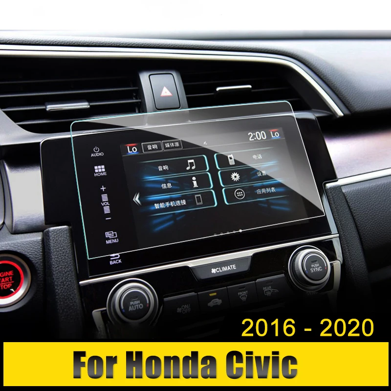 

For Honda Civic 10th 2016-2018 2019 2020 Car GPS Navigation Tempered Glass Screen Protector Steel Protective Film Accessories