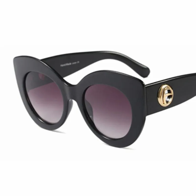 C3 Black grey Emosnia Cateye Солнцезащитные очки для женщин винтажные градиентные очки классический кошачий глаз козырек Солнцезащитные очки Оттенки для женщин очки UV400 - Цвет линз: C3 Black grey