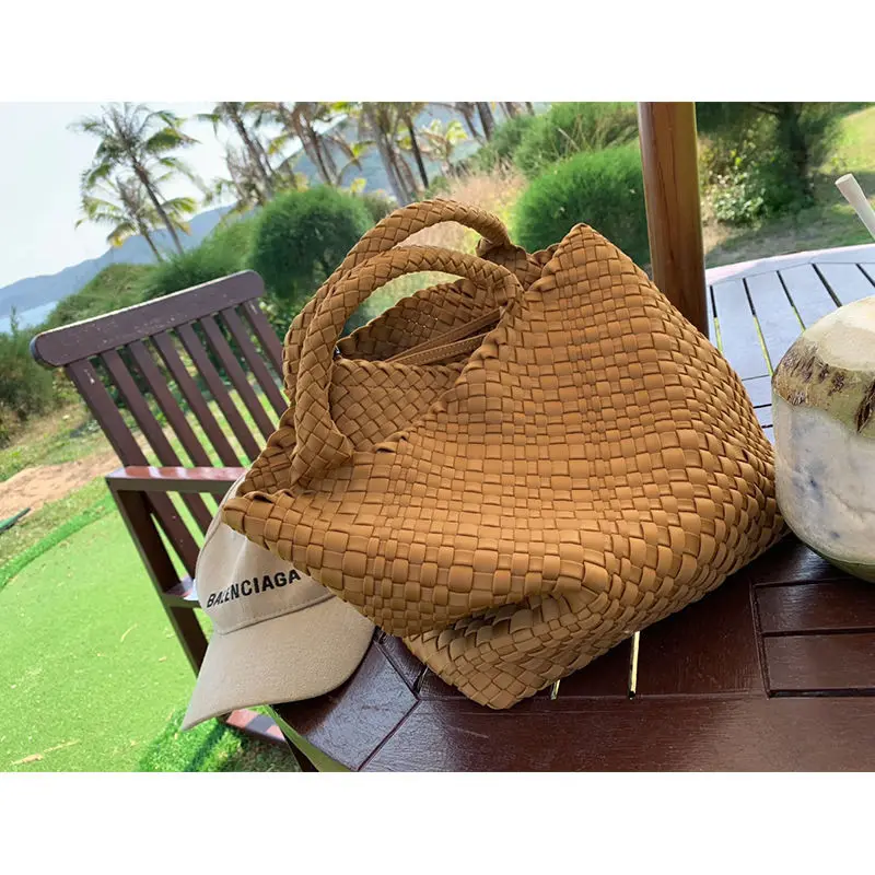 Basket Woven Crossbody Bucket Bag Handbagsfor Women 2020 Summer New