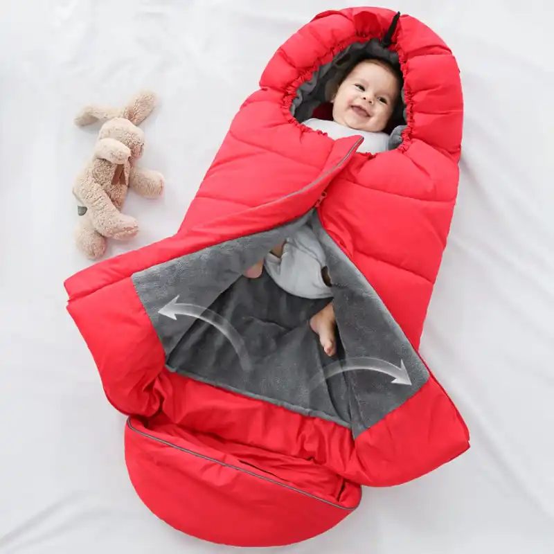 baby warm sleeping bag winter cartoon print down fleece thick