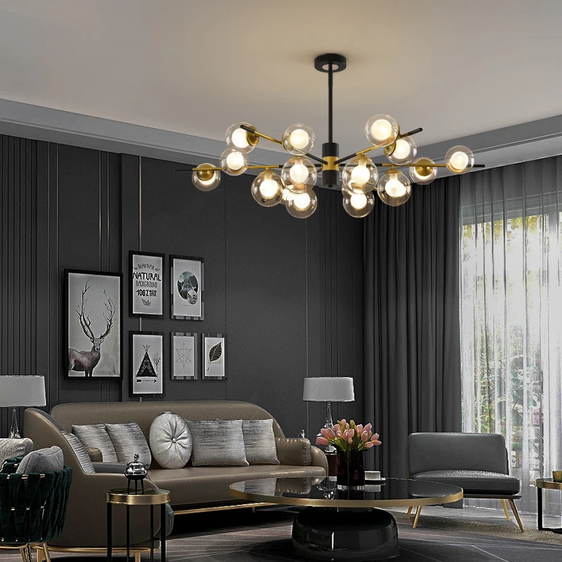 

Luxury Crystal LED Chandelier for Living Room Bedroom Loft Golden Copper Hanging Ceiling Pendant Lamp Home Decor Light Fixture