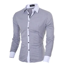 Chemises décontractées à manches longues en coton pour hommes, chemises à boutons de couleur unie