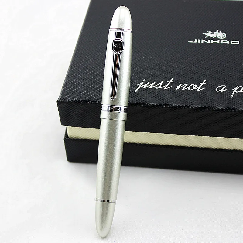 Jinhao Шариковая ручка оранжевая ручка с серебряной клипсой материал Эсколар шариковая ручка Caneta Роскошные школьные канцелярские принадлежности