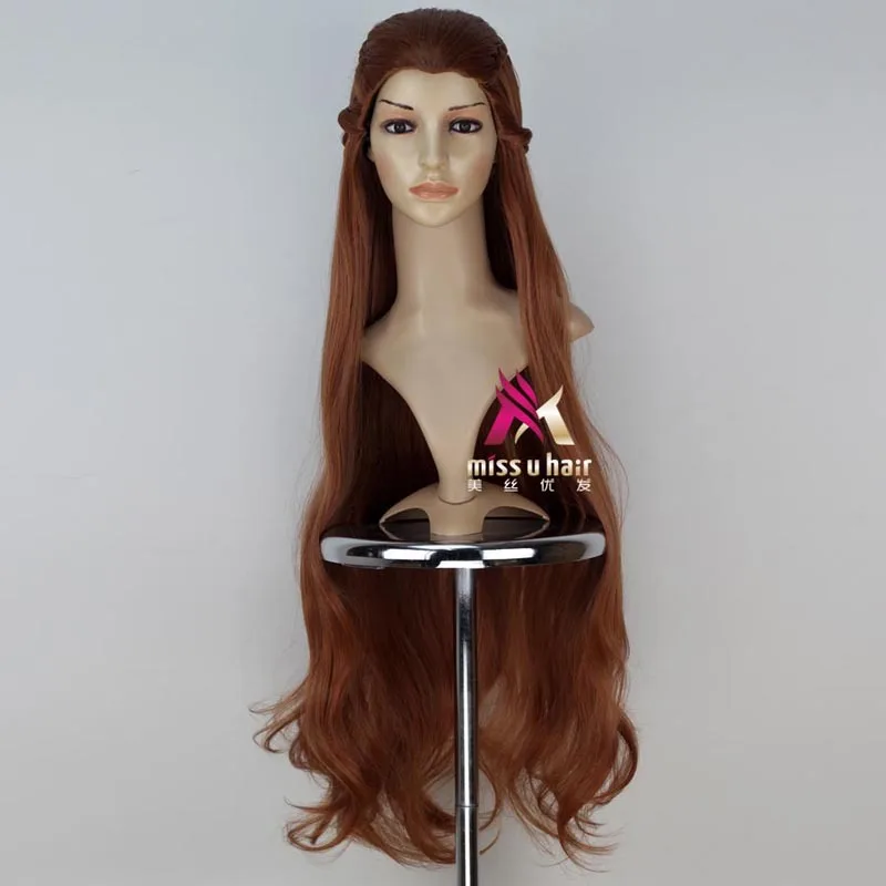 

Hobbit Elf Tauriel Brown 100cm Long Braided Wavy Heat Resistant Synthetic Hair Cosplay Accessories Halloween Party+Free Wig Cap