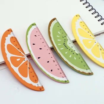 

Cute cartoon fruit ruler fresh school supplies for students for exams 15cm creative wood hand account ruler art office supplies