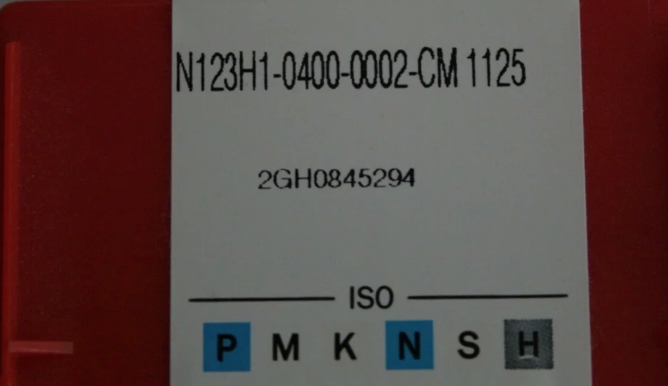 10 шт. вставки карбида N123H1-0400-0002-CM 1125