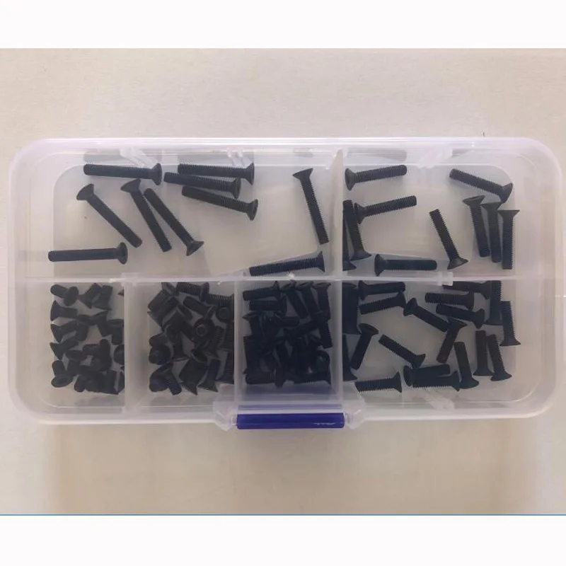 100 шт Torx плоские винтики болты крепежные винты (M3) Черные 6 20 мм Длина наборы