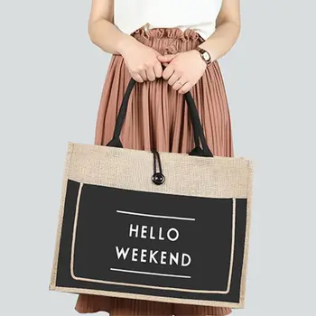 

The New Jute handbag Burlap cotton bag fashion Retro Women shoulder bag women bag Women's handbags Large capacity diagonal bag
