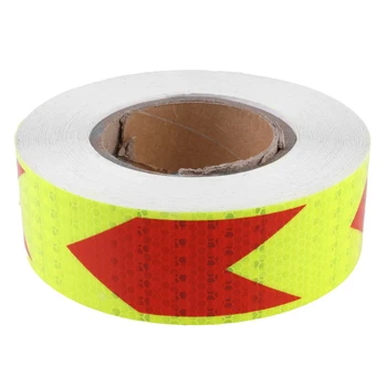 

1 Pc Conspicuity Tape Arrow Fluorescent Safety Tape Car Sticker Warning Sign for Truck Car Auto Vehicle