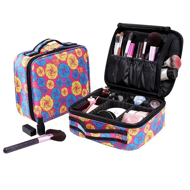 D New Professional Toiletry Bags Cosmetic Case Organizer Women Travel Make Up Box Big Capacity Cosmetics Suitcases for Makeup - Цвет: D