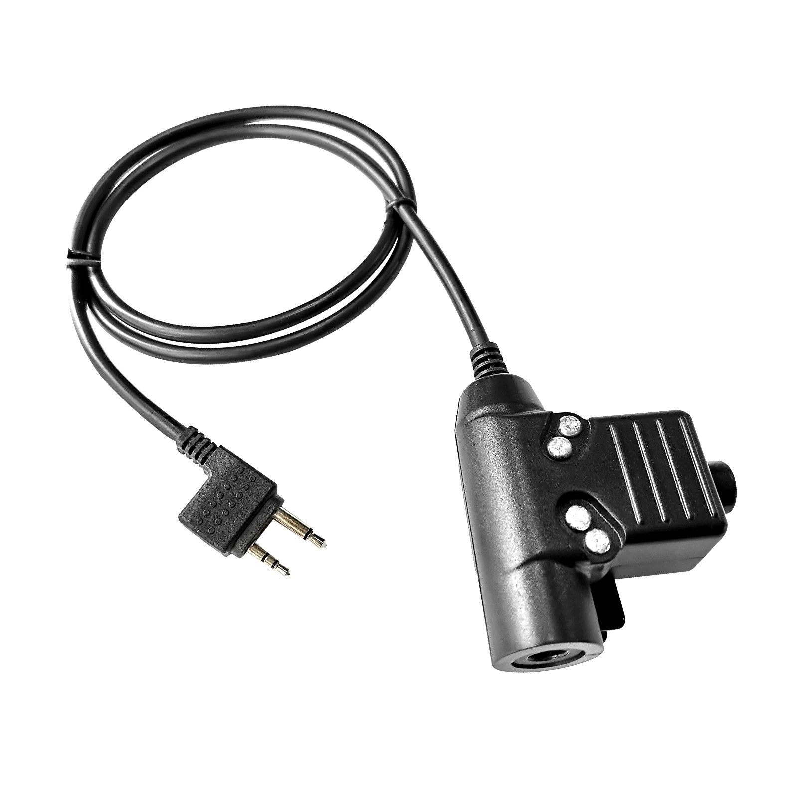RISENKE-U94 PTT Radio Adapter Connector, Push to Talk for Midlan Walkie Talkie Earpiece, 2 Pin