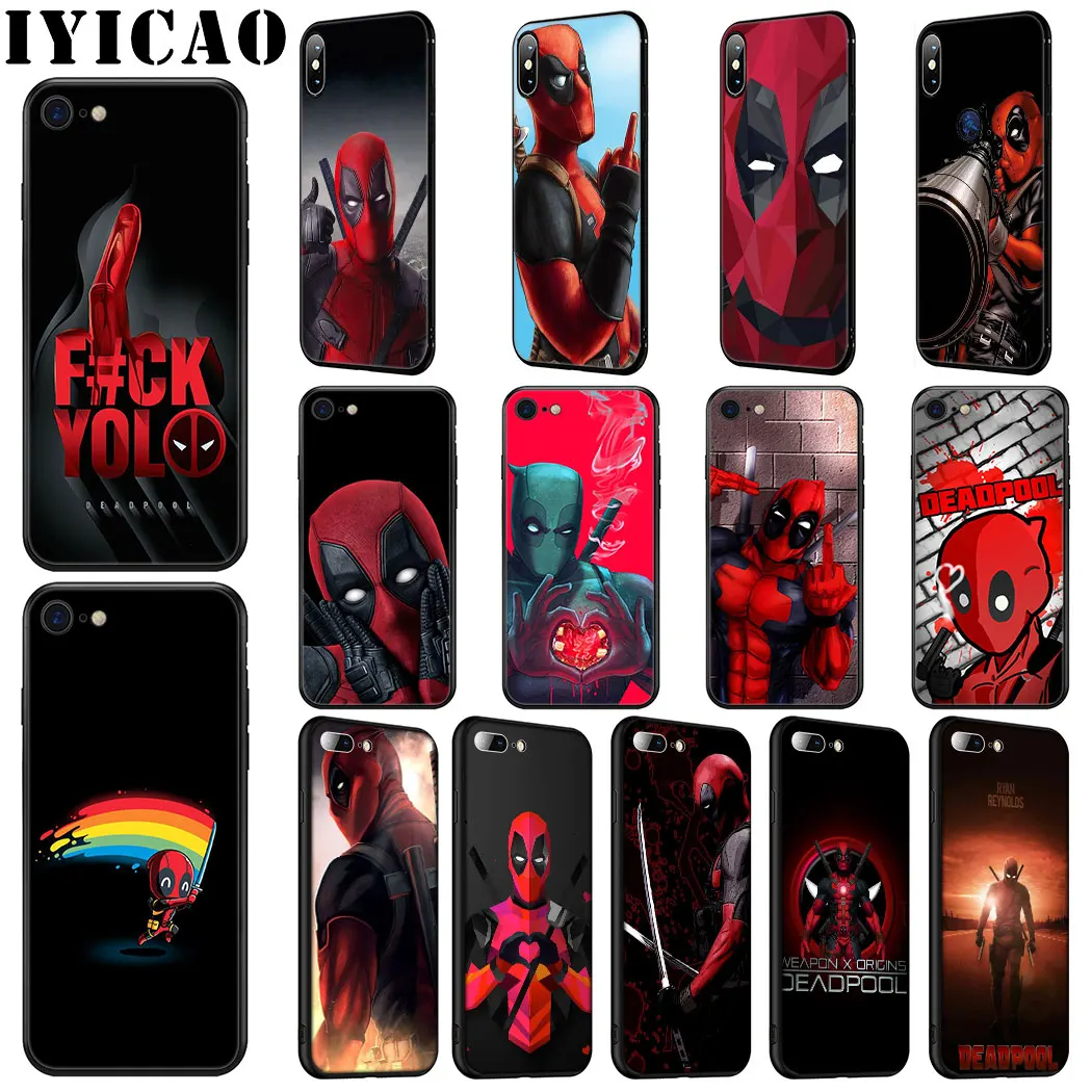Мягкий силиконовый чехол IYICAO MARVEL Deadpool для iPhone 11 Pro Max XR X XS 6 6S 7 8 Plus 5 5S SE |