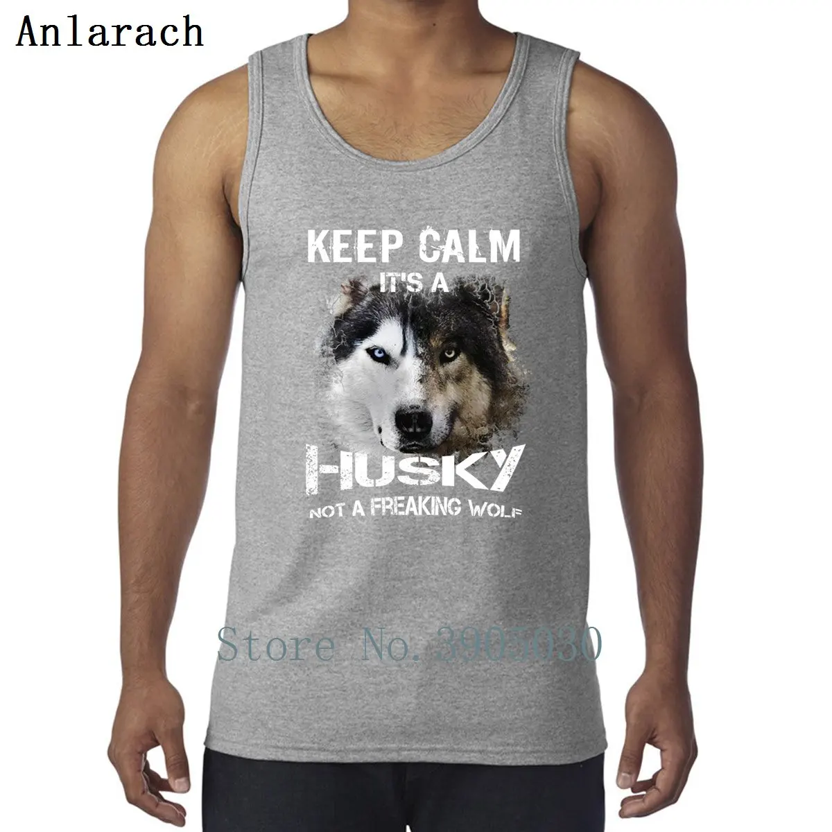 Keep Calm It S A Husky жилет известный персонаж юмористический супер майка мужская без рукавов Прохладный Солнечный свет Anlarach майка - Цвет: Gray