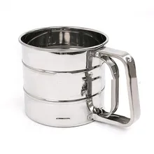 Ручное сито для муки из нержавеющей стали, полуавтоматическое сито для муки, чаша для сита, ручное сито для выпечки, Аксессуары для выпечки, инструмент