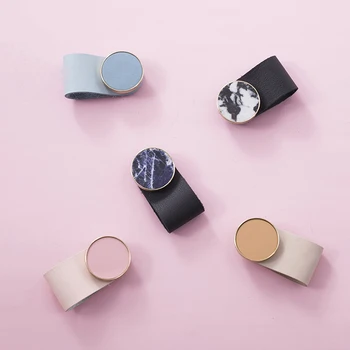 

High Quality Modern Furniture Cabinet Door Knobs,Drawer Leather Handle, Cupboard Wardrobe Brass First Layer Real Cowhide Pulls