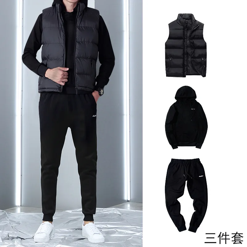 

Leisure Suit Men's 2020 Spring New Style Hooded Pullover Long-sleeved Sweater Casual Pants MEN'S Wear Two-Piece Set Cotton