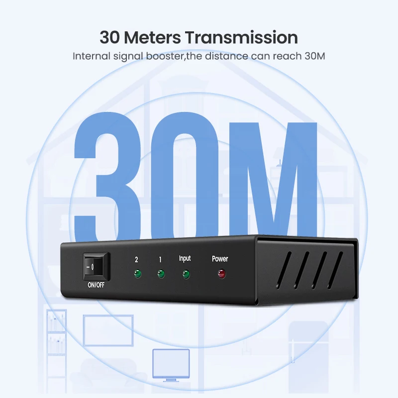 Ugreen 1 In 2 Out HDMI Splitter 4K HDCP1.4 Splitter HDMI 1x2 1x4 1x8 Adapter with EU Power for PS4