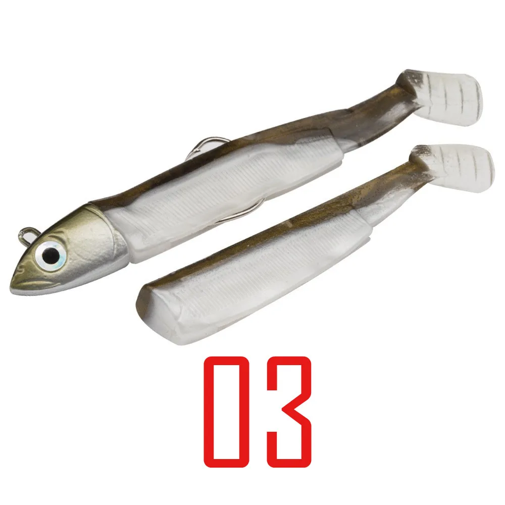 03 5/12/25g Jig Head приманки для рыбалки, мягкие, черный Минноу мягкие фальшивая Приманка Minnow сандалии на высоком каблуке с закрытой пяткой, дергающаяся Souple силиконовые приманки Щука морского окуня, приманка для бас-гитара - Цвет: 03