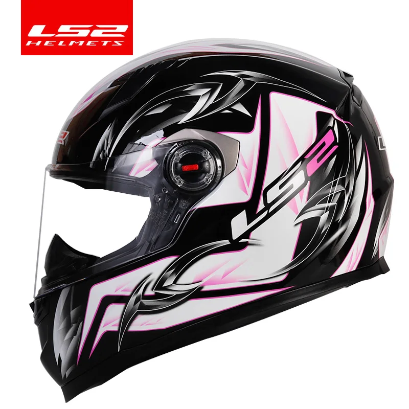 LS2 FF358 полный уход за кожей лица moto rcycle шлем ls2 moto cross racing мужские и женские casco moto шлем LS2 ECE утвержден без насоса - Цвет: pink river