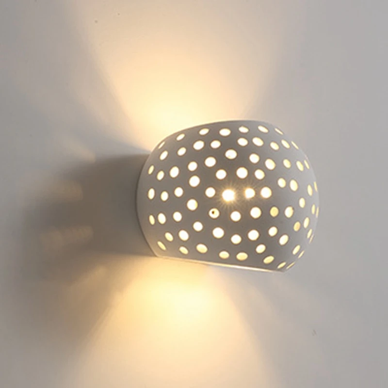 Современные настенные бра с 5 Вт Led G9 тип крышки естественная Защита окружающей среды гипсовый материал Настенные светильники теплый белый