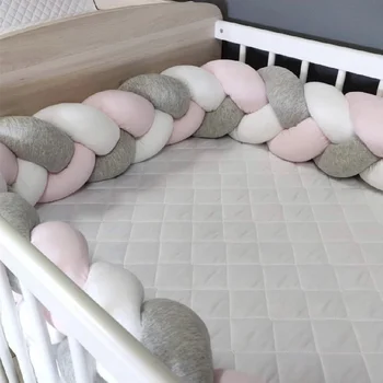 Baby Bumper Bed Braid Knot Pillow Cushion Bumper for Infant Bebe Crib Protector Cot Bumper Room Decor 1