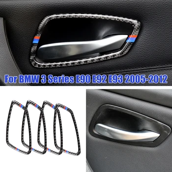 

Car Interior Door Handle Frame Trim True Carbon Fiber Decoration Car Styling Accessories For BMW E90 E92 E93 3 Series 2005-2012