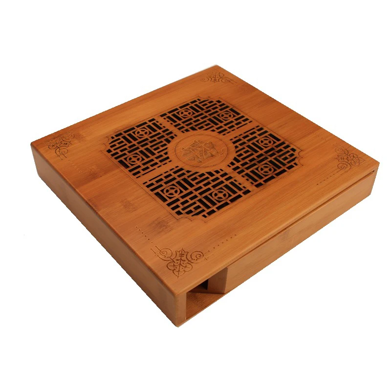 

Wood Tea Box Kitchen Container Accessories Case Organizer Natural Bamboo Single Layer Canister Teaware