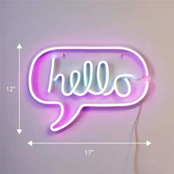 

LED Neon Hello USB Wall Sign Decoration Lamp Home/Bar Party and Holiday Wall Lamp