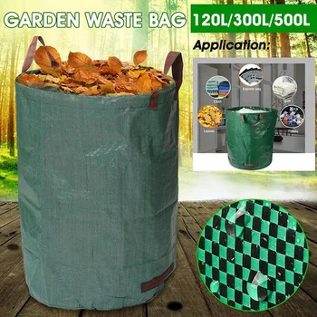 

120L Large Capacity Heavy Duty Garden Waste Bags Durable Reusable Waterproof PP Yard Leaf Grass Container Storage S