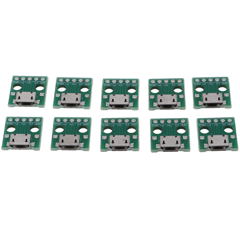10Pcs Micro USB To DIP Adapter 5Pin Female Connectors PCB Converter Board Dropshipping Dropshipping