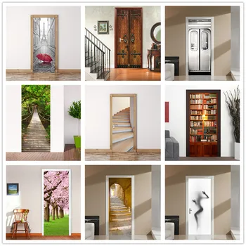 

Tower Umbrella Stickers on the Doors Peel and Stick Wallpaper Vinyl Self Adhesive Waterproof Poster Room Decoration Home Design