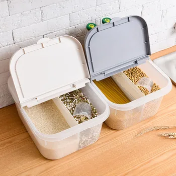

Household Sealed Insect-Proof Rice Bucket Storage Box Moisture-Proof Rice Cylinder 10kg Kitchen Thick Flour Bucket Home Organier