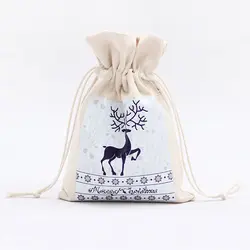 Рождественский подарок складной холст Drawstring игрушечная Конфета мешок Рождественский Декор поставки FP8