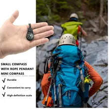 Маленький компас с подвеской из веревки, мини-компас, инструменты для кемпинга, походов