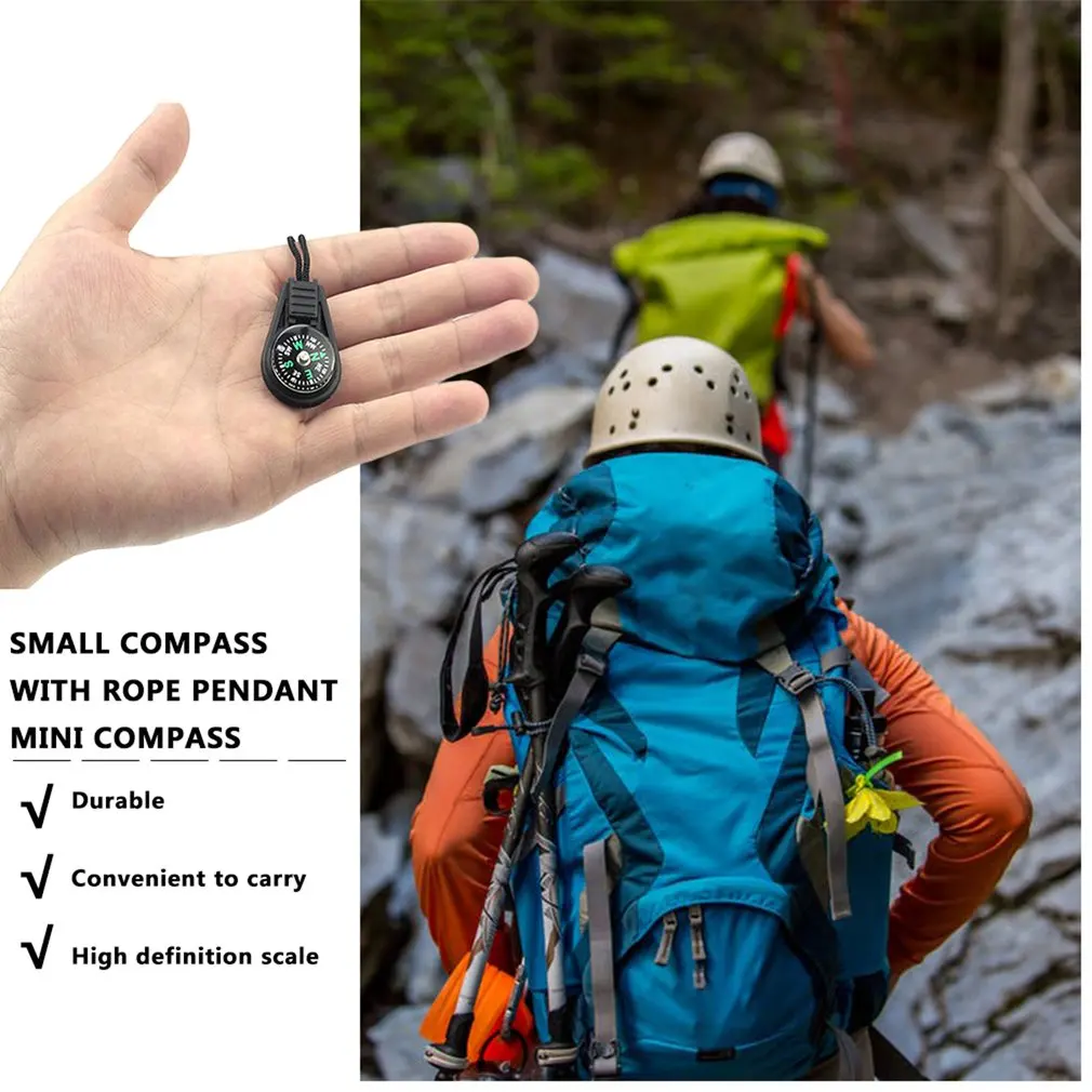 

Small Compass with rope pendant Mini compass compass Outdoor Tools For Camping Hiking